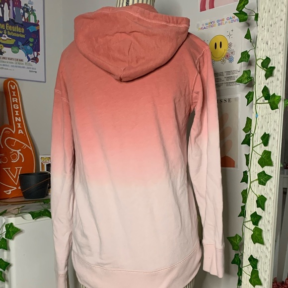 Red and pink gradient unisex hollister hoodie SIZE: S ((but could fit a medium)) - Picture 3 of 3